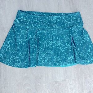 Athleta Women Ace Printed Tennis Skort 13.5” Teal Ripple Marble Borealis size 3X